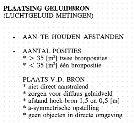 plaatsing geluidbron gevelisolatie metingen